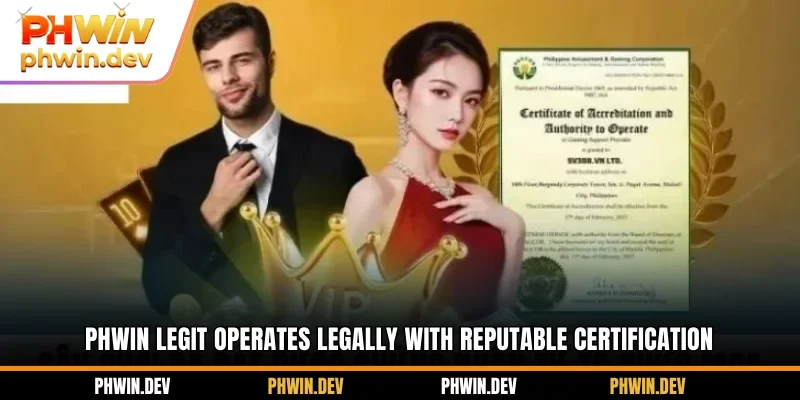 PHWIN legit operates legally with reputable certification